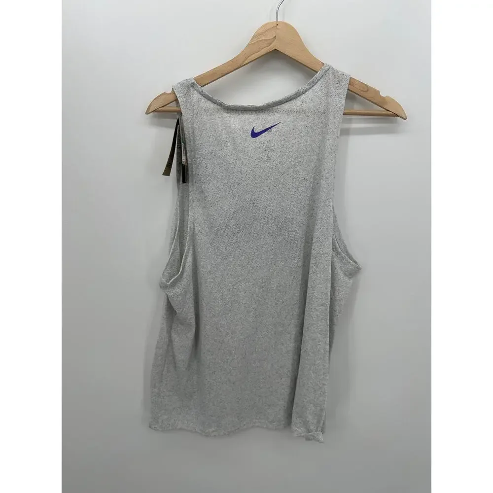 Nike Womens Gray Nike Trail Cut Off Racerback Tank‎ Size XL Running NWT Gym